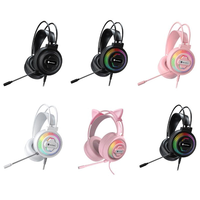 Usb Head-Mounted Rgb Headset 3.5Mm Pink