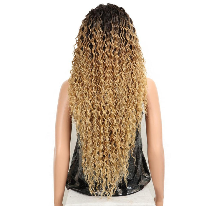 23 Natural Blonde Synthetic Lace Front Wig Long Curly Hairpiece