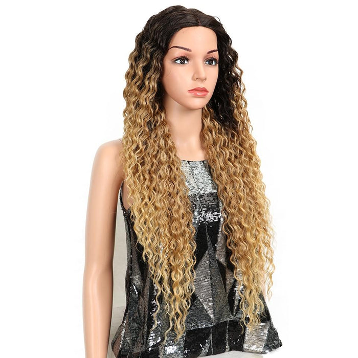 23 Natural Blonde Synthetic Lace Front Wig Long Curly Hairpiece