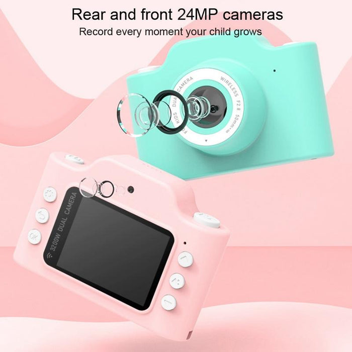 C2-Jxjr Children 24Mp Wifi Fun Cartoon Hd Digital Camera Educational Toys - Camera & 16Gb Tf