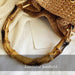 Straw Handbag Shoulder Messenger Bamboo Bucket Bag