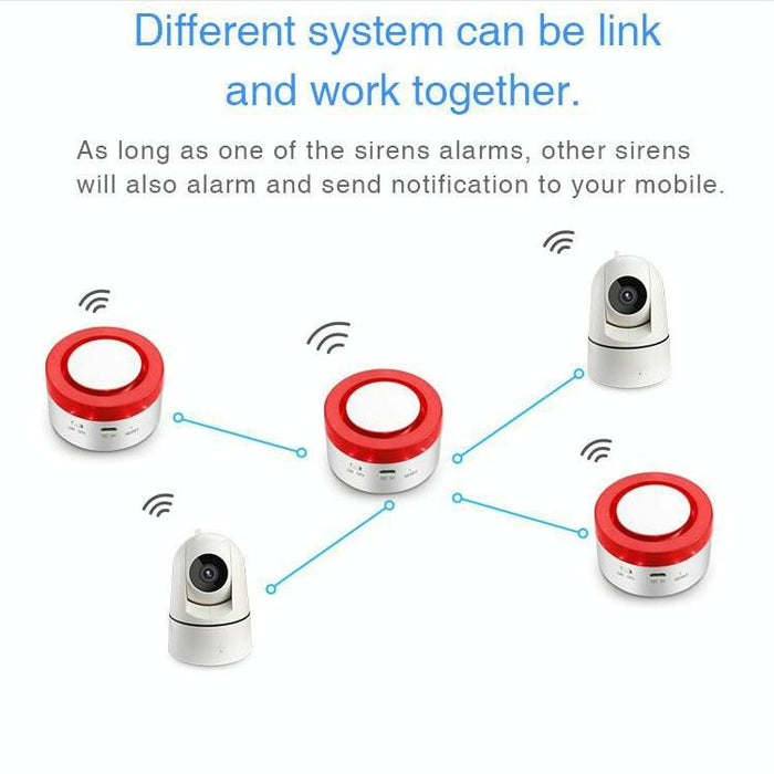 2 Pcs Smart Burglar Alarm Home Store Door And Window Infrared Sensor Wireless Wifi Security System Red