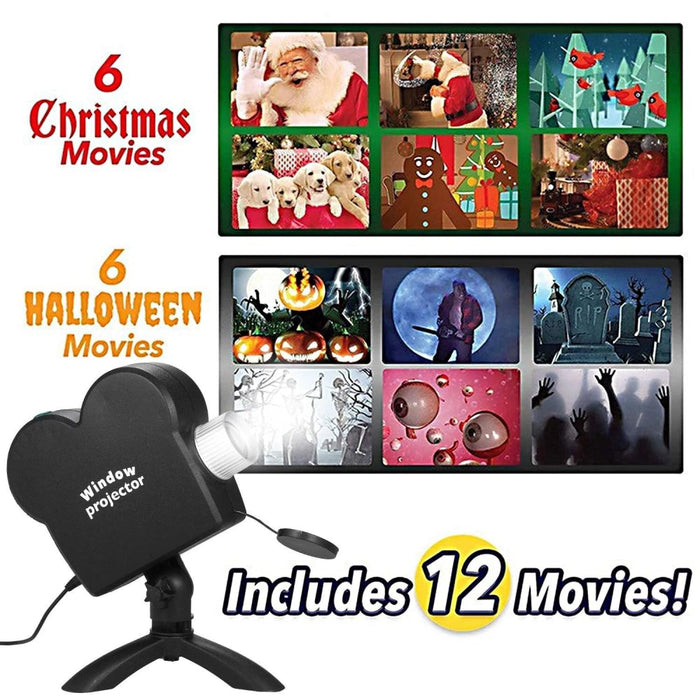 Christmas Halloween Laser Projector Mini Window Home Theater Projector