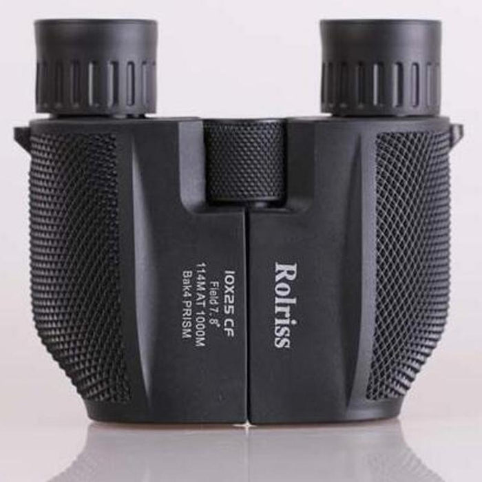 Roliss 10X25 Outdoor Sports Portable Waterproof Pocket Binocular High Power Telescope Black