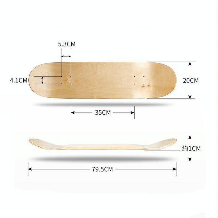 Four-wheeled Skateboard 8-layer Maple Double Raised Surface