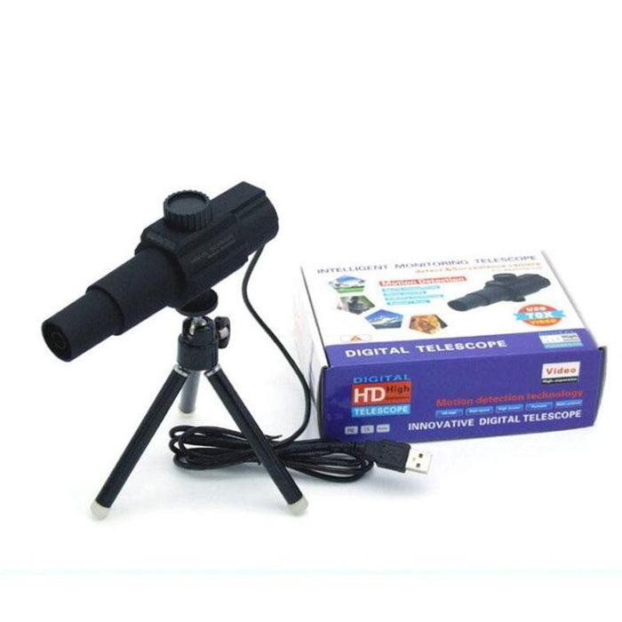 Smart Digital Telescope Usb Microscope Video Camera Playback Function Live Streaming Black