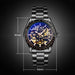 Men Automatic Skeleton Mechanical Watch with Steel Band