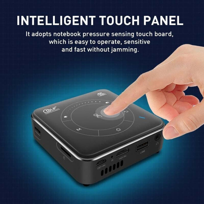 P11 854X480 Dlp Mini Smart Projector With Infrared Remote Control Android 9.0 2Gb + 16Gb Supports 2.4G/5G Wifi Bluetooth Tf Card Silver Gray