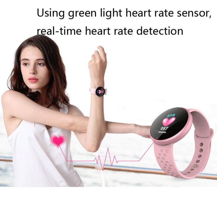 Colour Screen Smart Bracelet Ip68 Waterproof Heart Rate Monitor Menstrual Reminder Call Alert Red