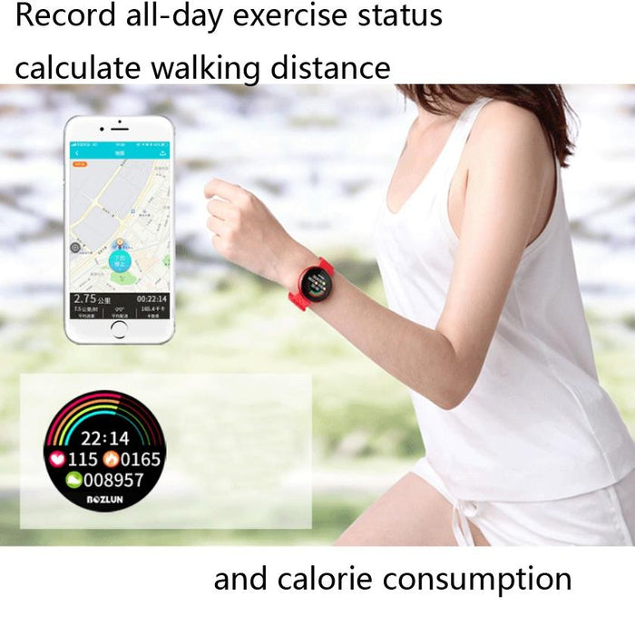 Colour Screen Smart Bracelet Ip68 Waterproof Heart Rate Monitor Menstrual Reminder Call Alert Red