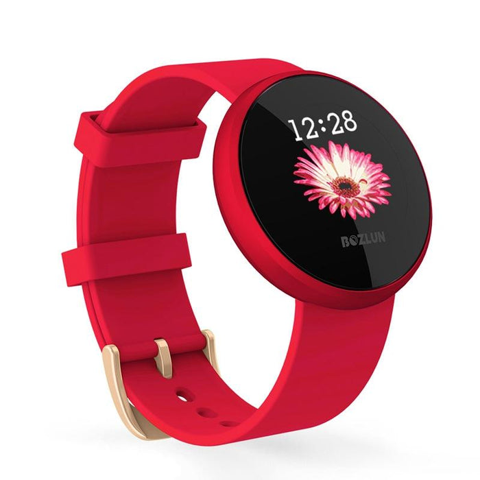 Colour Screen Smart Bracelet Ip68 Waterproof Heart Rate Monitor Menstrual Reminder Call Alert Red