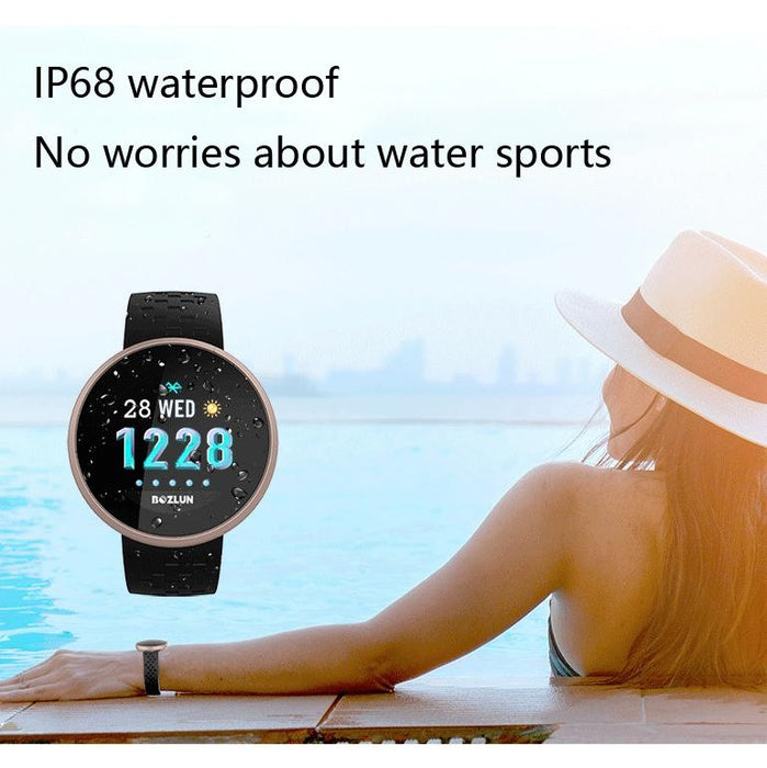 Colour Screen Smart Bracelet Ip68 Waterproof Heart Rate Monitor Menstrual Reminder Call Alert Red