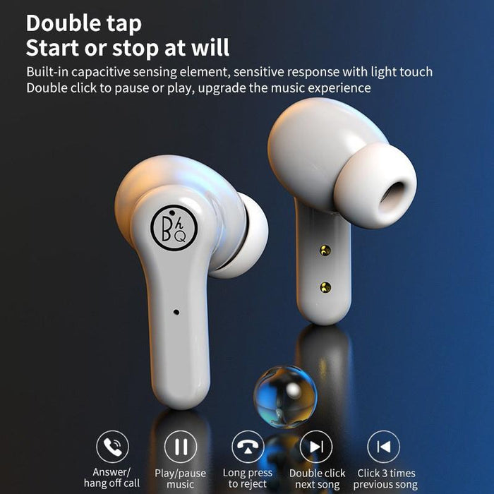 Anc Business Sports Tws Stereo Dual Ears Bluetooth V5.0 & Edr Earphone With Charging Box White