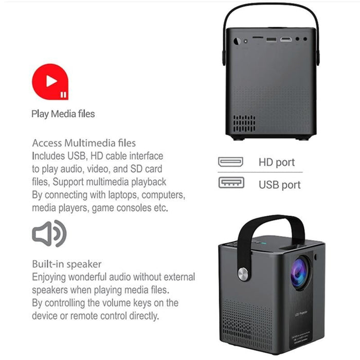 C500 Portable Mini Led Home Hd Projector