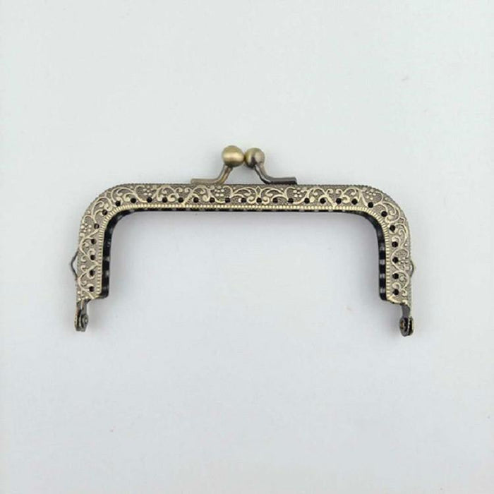 Square Embossed Wallet Handbag Metal Handle Size 10.5Cm