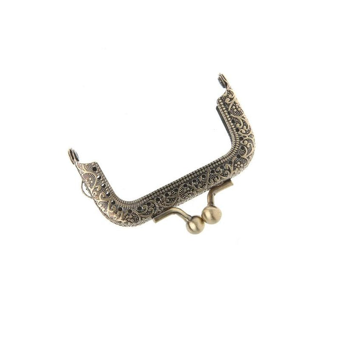 Square Embossed Wallet Handbag Metal Handle Size 10.5Cm