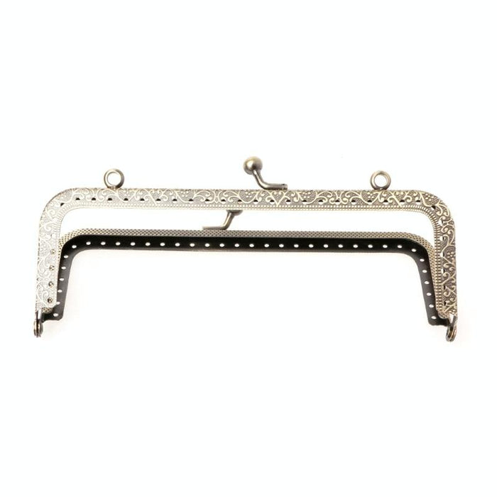 Square Embossed Wallet Handbag Metal Handle Size 15Cm