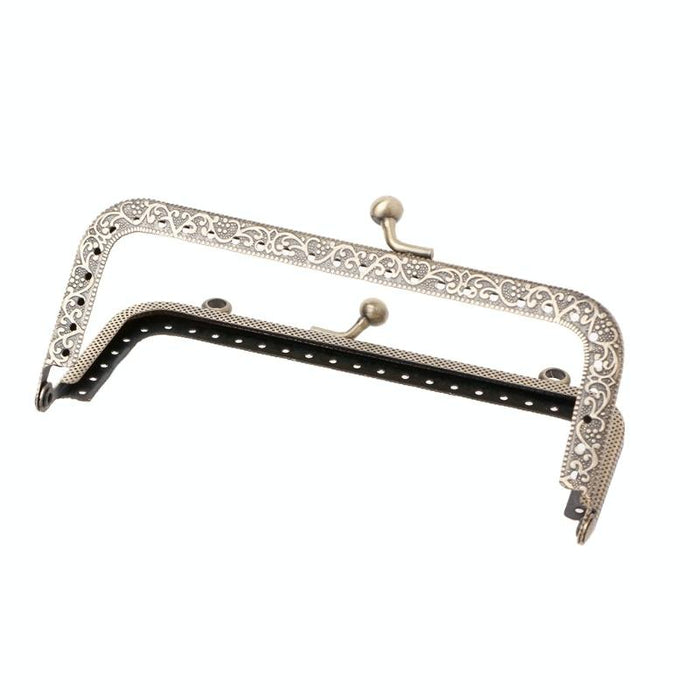 Square Embossed Wallet Handbag Metal Handle Size 15Cm