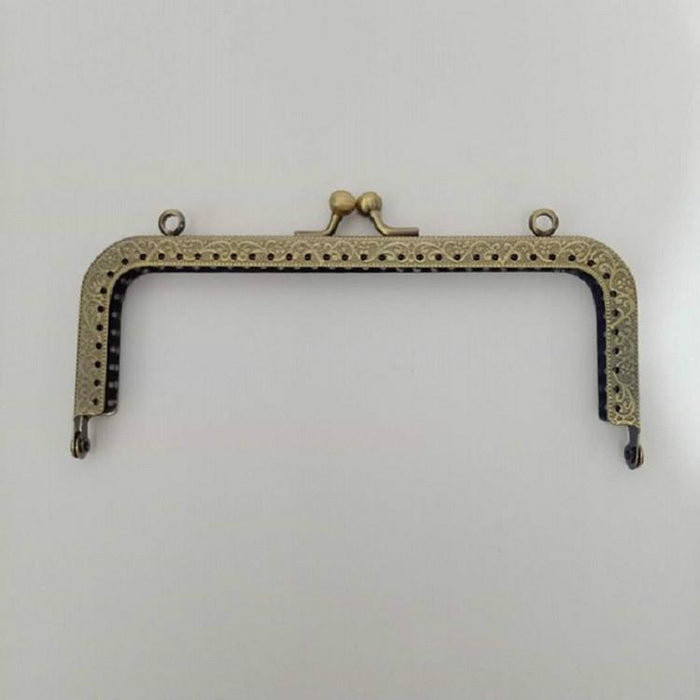 Square Embossed Wallet Handbag Metal Handle Size 18.5Cm