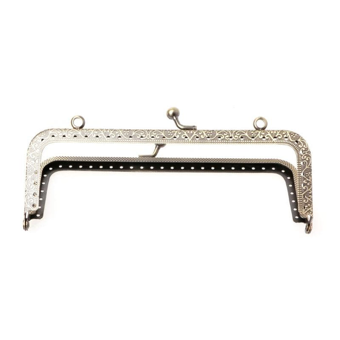 Square Embossed Wallet Handbag Metal Handle Size 18.5Cm