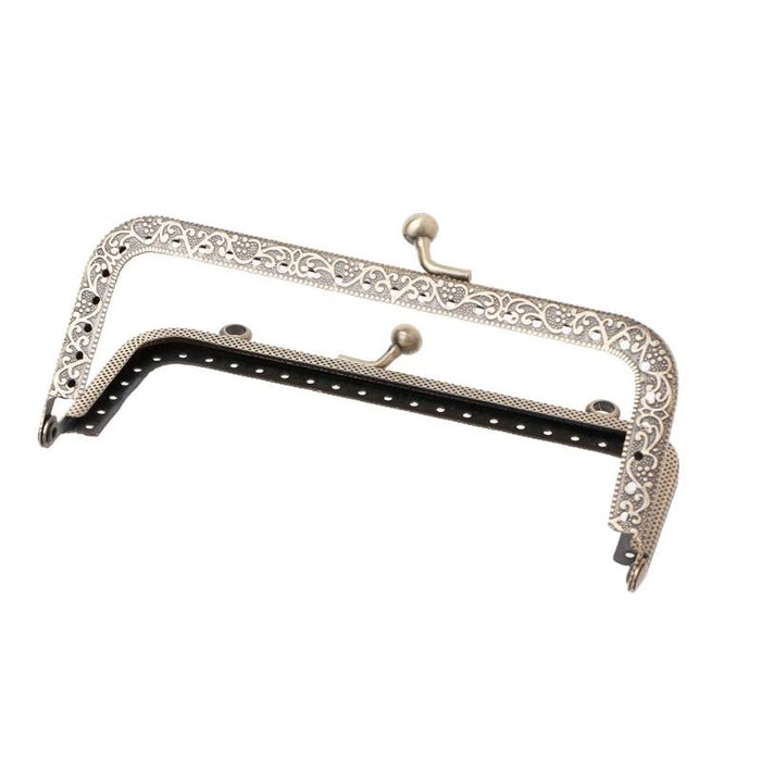 Square Embossed Wallet Handbag Metal Handle Size 18.5Cm