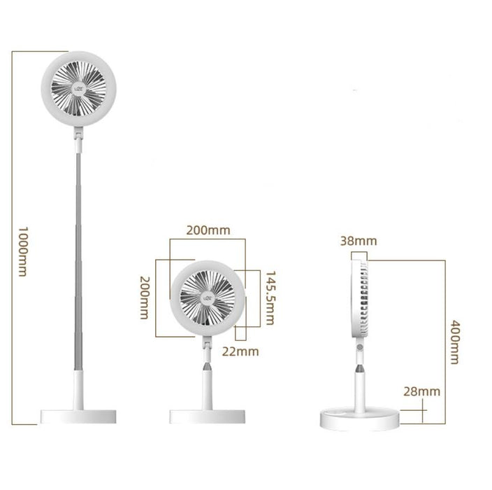 Home Fan Lamp Desktop Telescopic Floor Multi-Function Rechargeable Fill Light Bracket