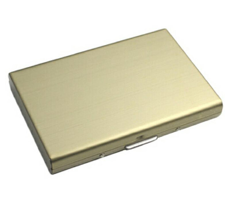 Ultra Thin Stainless Steel Travel Card Holder Wiredraw Gold