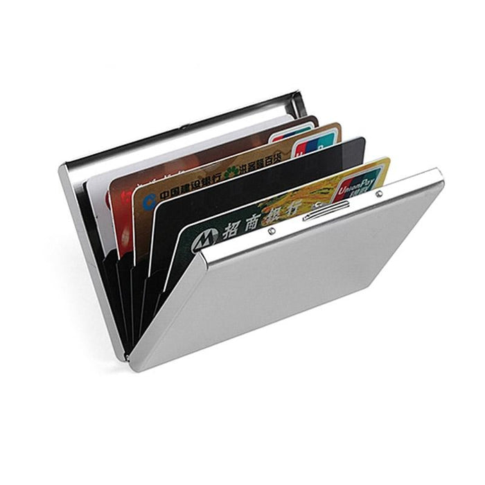 Ultra Thin Stainless Steel Travel Card Holder Wiredraw Gold