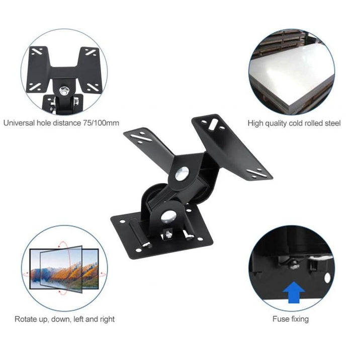 Universal Rotated Tv Pc Monitor Wall Mount Bracket For 14 ~ 24 Inch Lcd Led Flat Panel Tv With 180 Degrees Around The Pivot