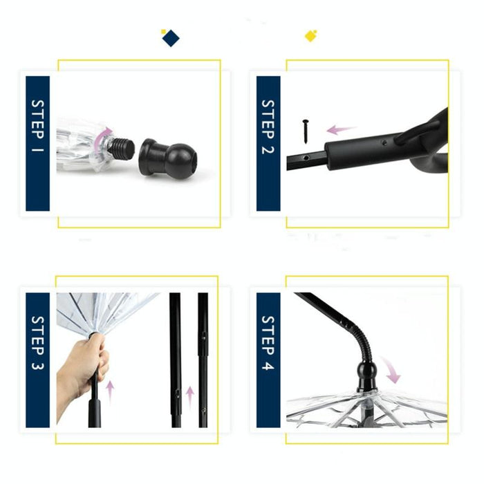 Adjustable Transparent Pet Umbrella For Rainy Walks