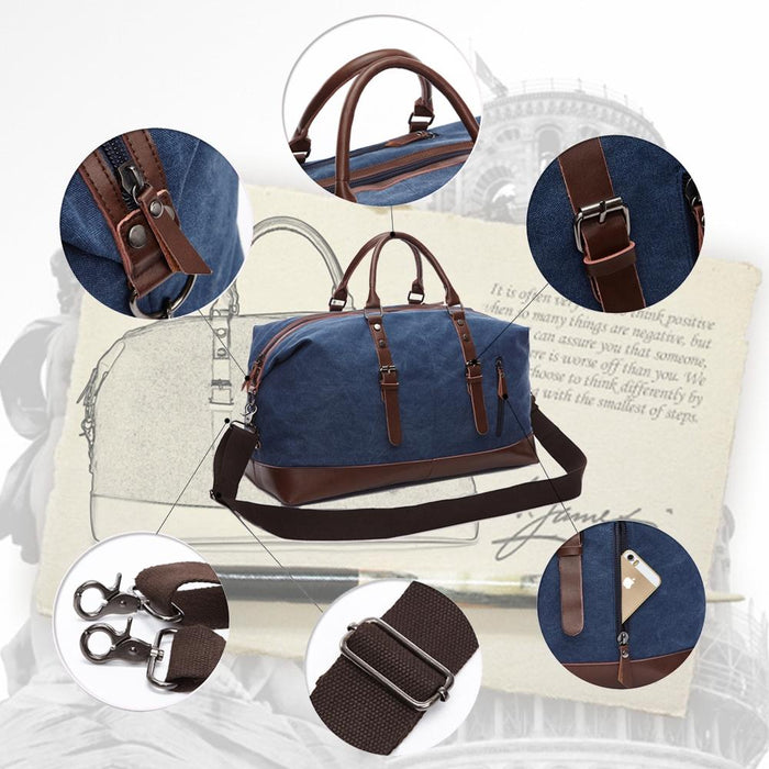Men Leather Duffel Bag for Carry-on Travel