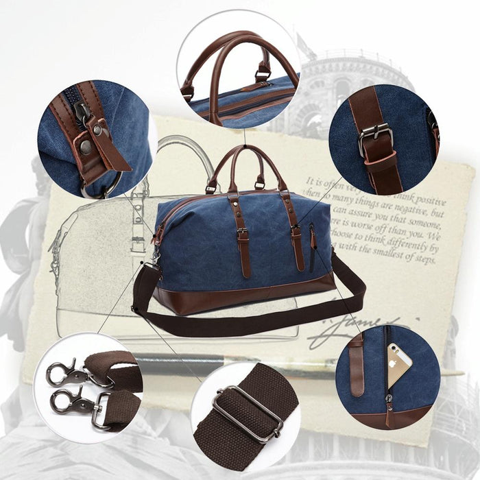 Men Leather Duffel Bag for Carry-on Travel