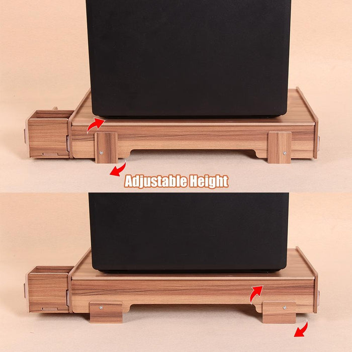 Elevated Wood Computer Monitor Stand Riser Laptop Shelf