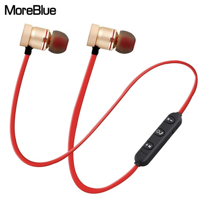 Moreblue S07 Wireless Bluetooth Metal Magnetic Stereo Bass Earphones Cordless Sport Earbuds With Microphone