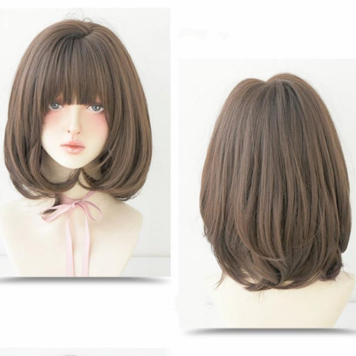 40Cm Cold Short Hair Wig Bangs For Round Face