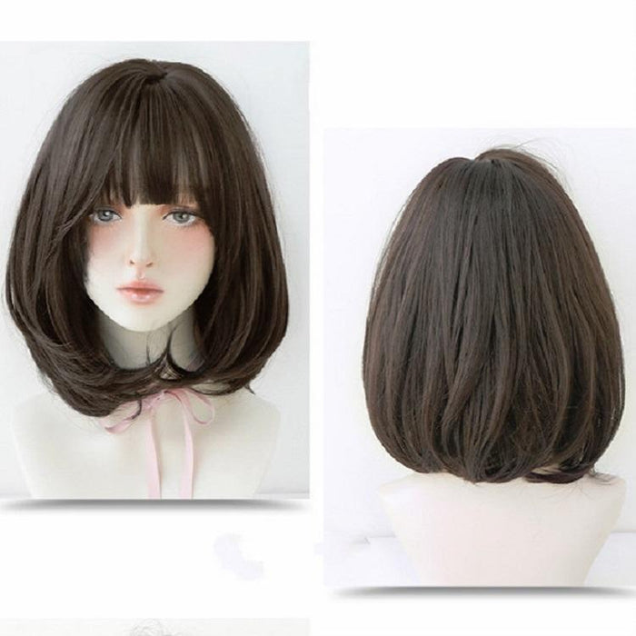 40Cm Short Hair Wig Bangs For Round Face