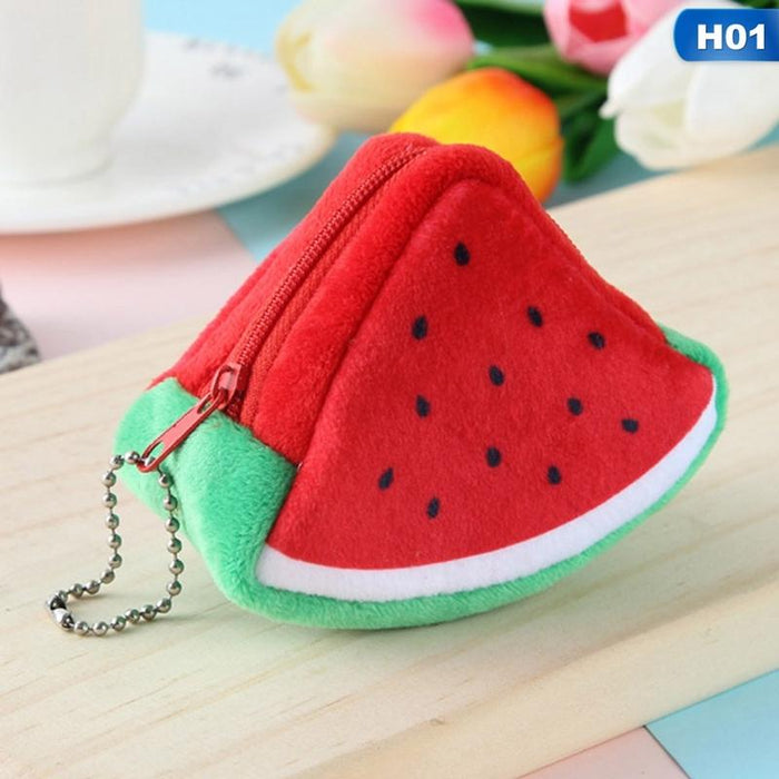 Cute Fruit Wallet Gift Plush Coin Purse Female Bag