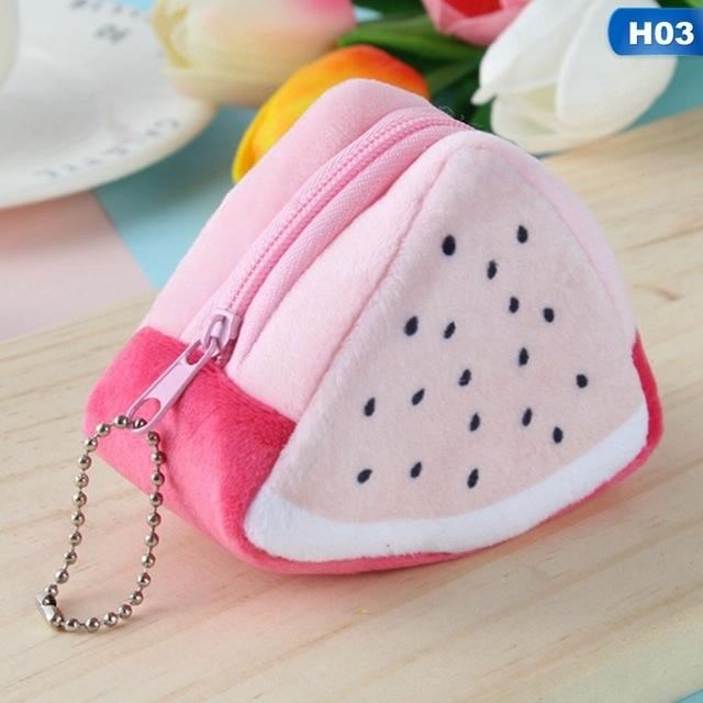 Cute Fruit Wallet Gift Plush Coin Purse Female Bag