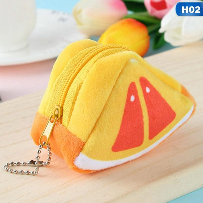 Cute Fruit Wallet Gift Plush Coin Purse Female Bag