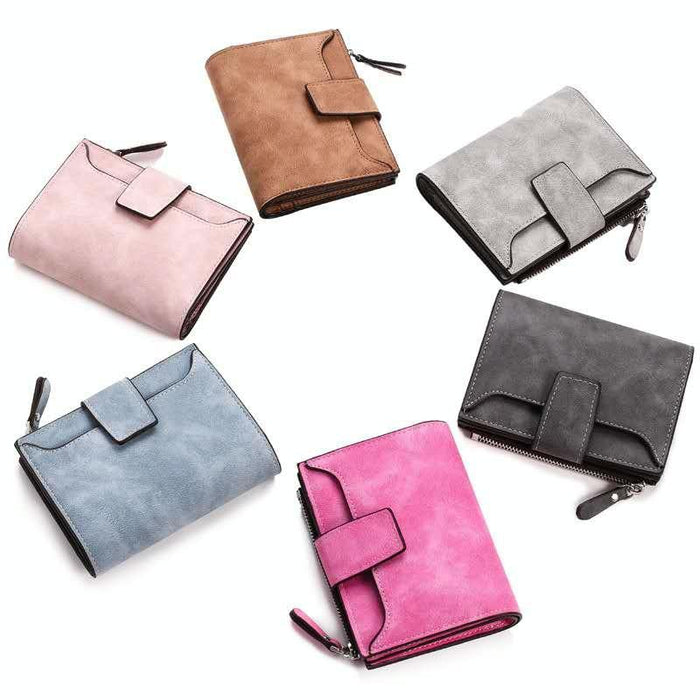 Leather Women Hasp Small Slim Coin Pocket Purse Cards Holders Wallet