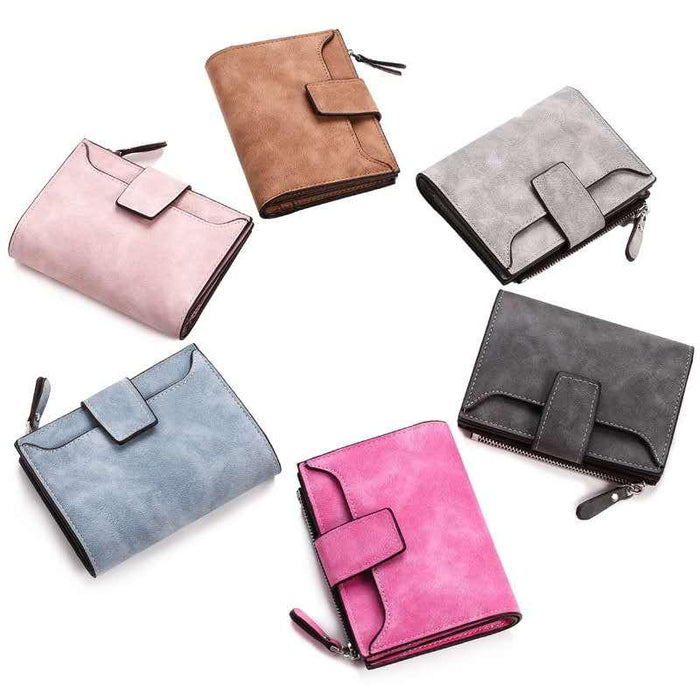 Leather Women Hasp Small Slim Coin Pocket Purse Cards Holders Wallet