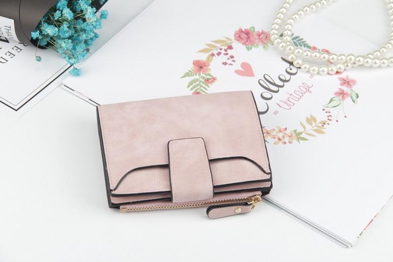 Leather Women Hasp Small Slim Coin Pocket Purse Cards Holders Wallet