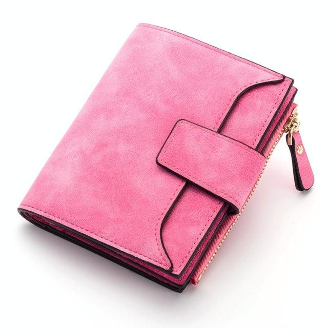 Leather Women Hasp Small Slim Coin Pocket Purse Cards Holders Wallet