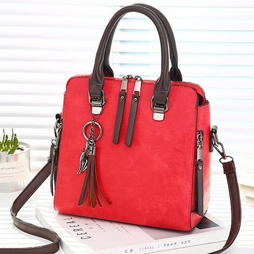 Leather Ladies Handbags Women Messenger Totes Tassel