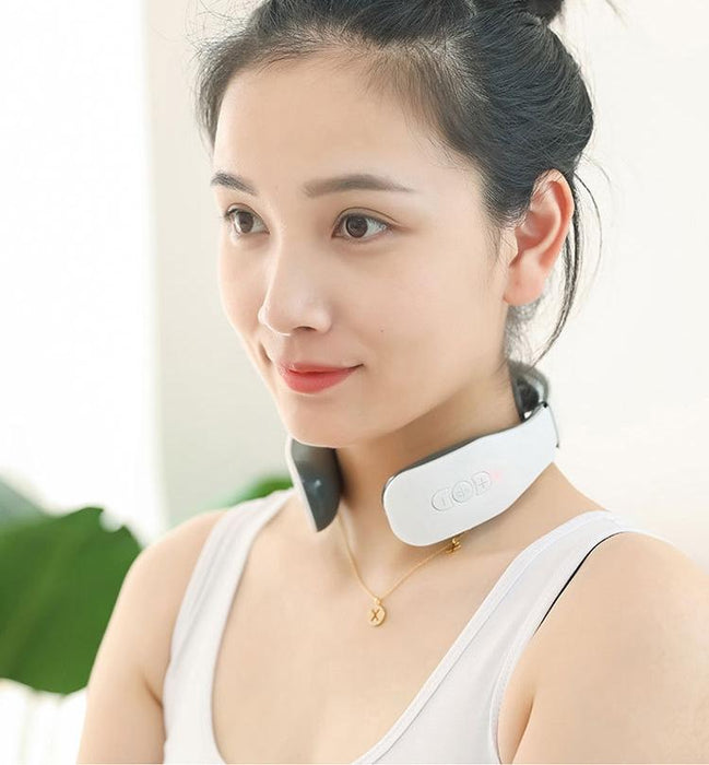Portable Neck Massager With Heat Therapy Electromagnetic Pulse Technology