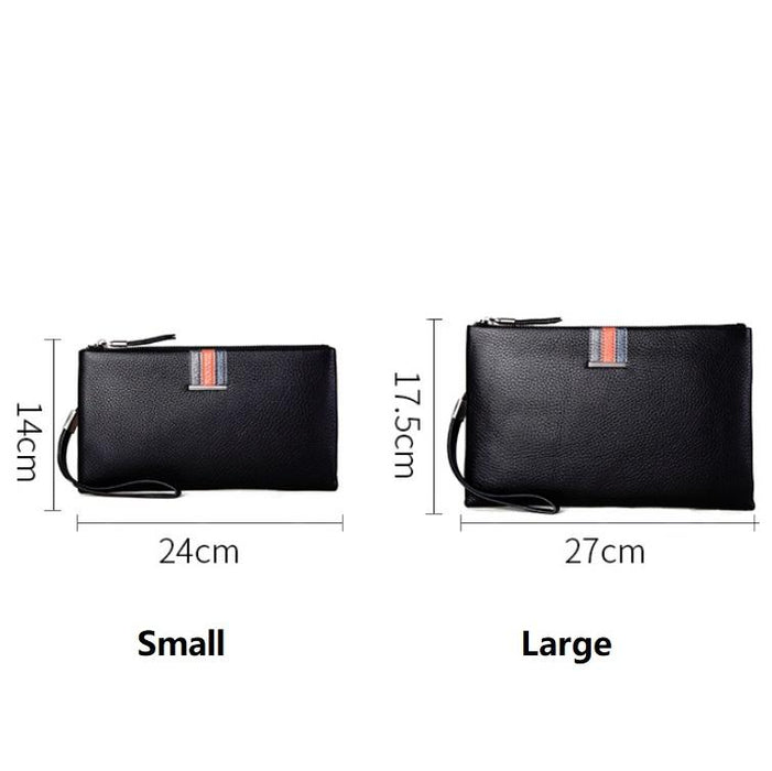Men Leather Casual Clutch Leather Smart Anti-Theft & Anti-Lost Coin Purse Size Large