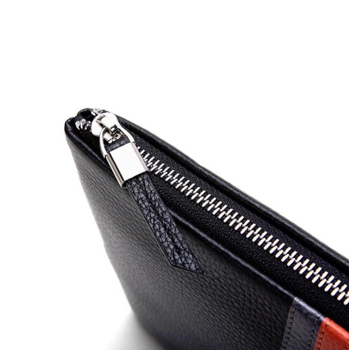 Men Leather Casual Clutch Leather Smart Anti-Theft & Anti-Lost Coin Purse Size Large