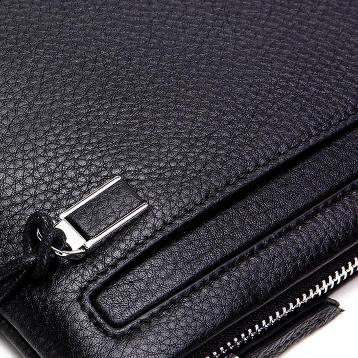 Men Leather Casual Clutch Leather Smart Anti-Theft & Anti-Lost Coin Purse Size Large