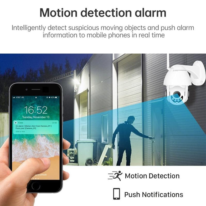 Ptz Control 355 Degree Rotation Infrared Wifi Smart Dome Camera Two-Way Voice Intercom Monitor