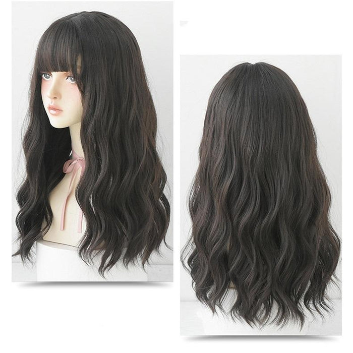 Natural Dark Curly Wig For Long Hair